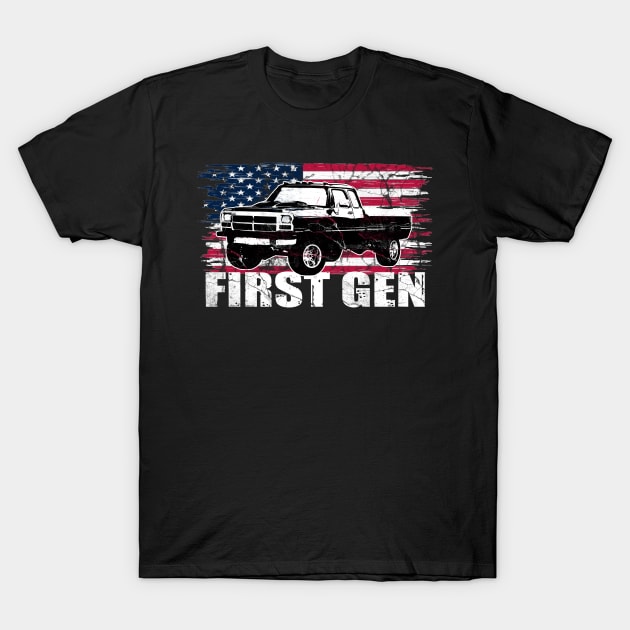 First Gen cummins Dodge ram truck Squarebody First generation Truck Classic American 1st gen Pickup T-Shirt by JayD World